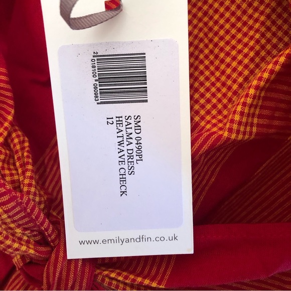 NWT Emily and Fin US Size 8 Salma Dress in Heatwave Check - Picture 9 of 12